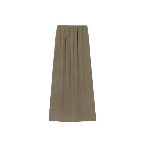 The Frankie Shop Sibena Silk Maxi Skirt - Khaki - Oversized Minimalist Skirts in Green - Shop at Luxury Shoes 