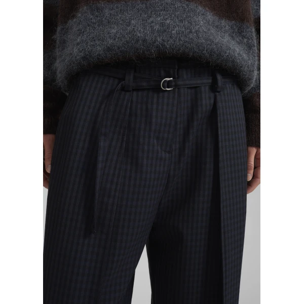 The Frankie Shop Sirsa Double Belt Loop Trousers – Black Plaid, view 3