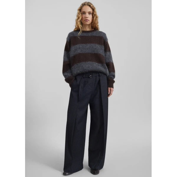 The Frankie Shop Sirsa Double Belt Loop Trousers – Black Plaid, view 4