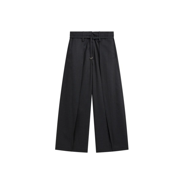 The Frankie Shop Sirsa Double Belt Loop Trousers – Black Plaid
