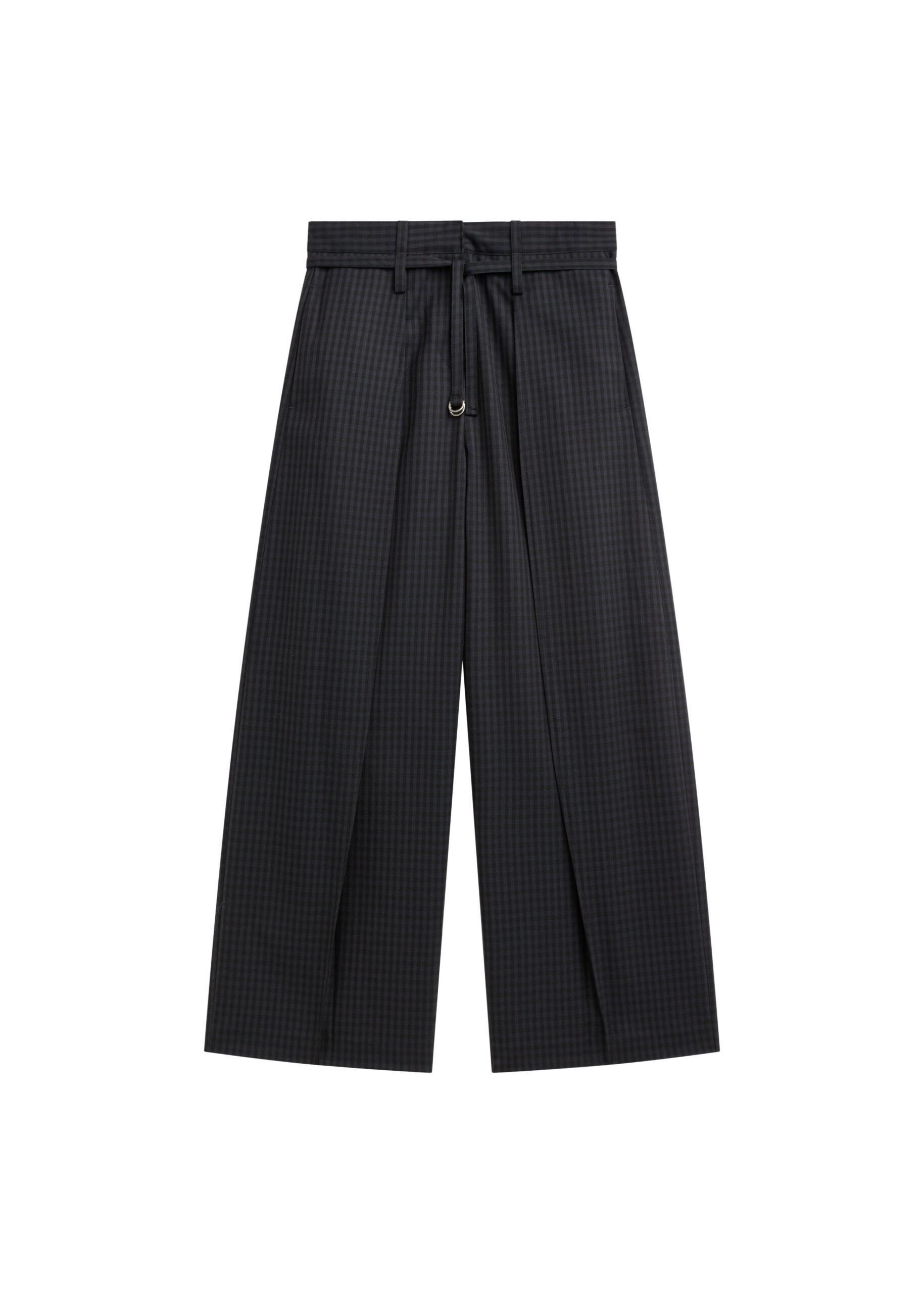 The Frankie Shop Sirsa Double Belt Loop Trousers – Black Plaid