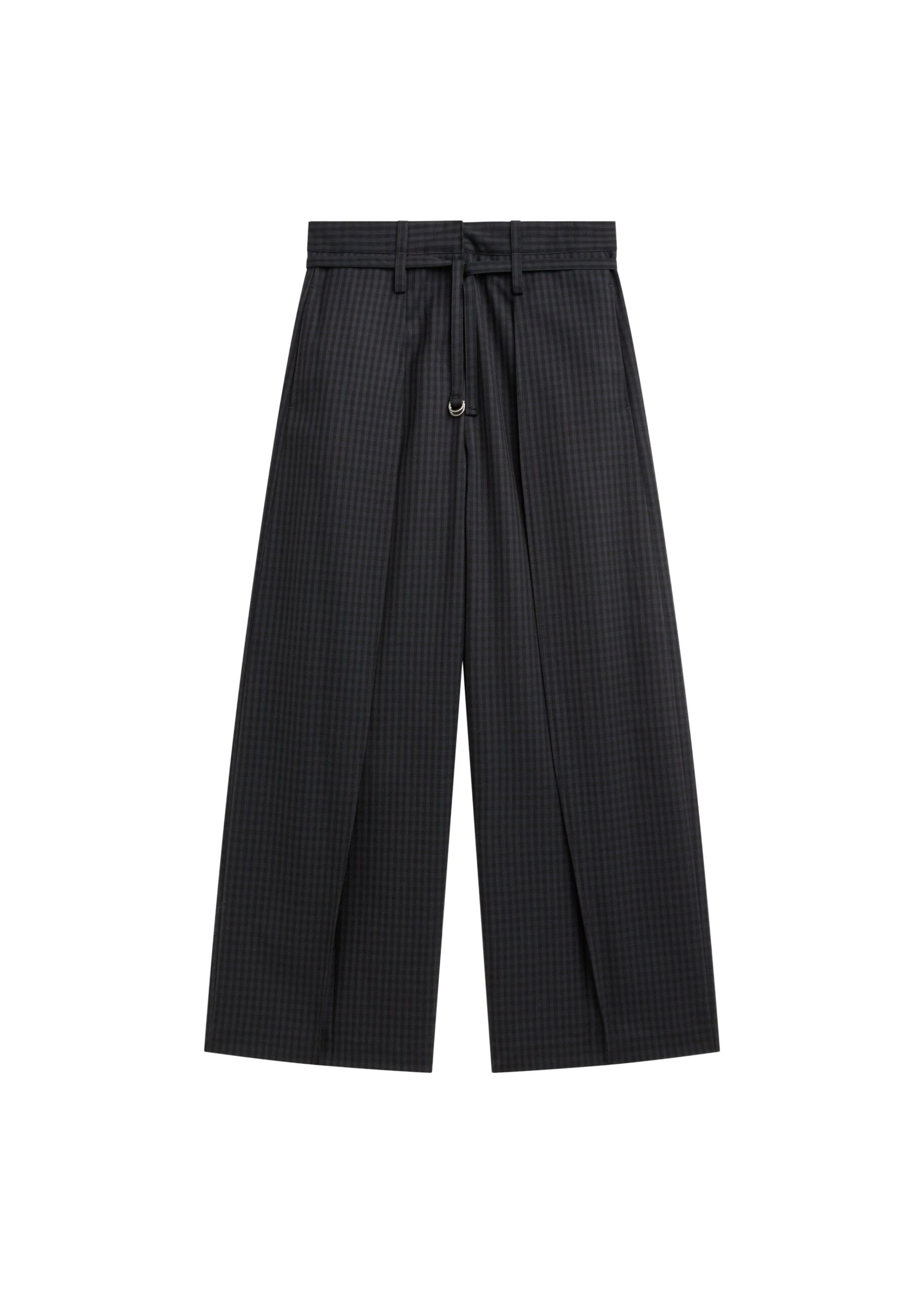 The Frankie Shop Sirsa Double Belt Loop Trousers – Black Plaid