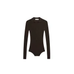 The Frankie Shop Solana Polo Bodysuit – Brown