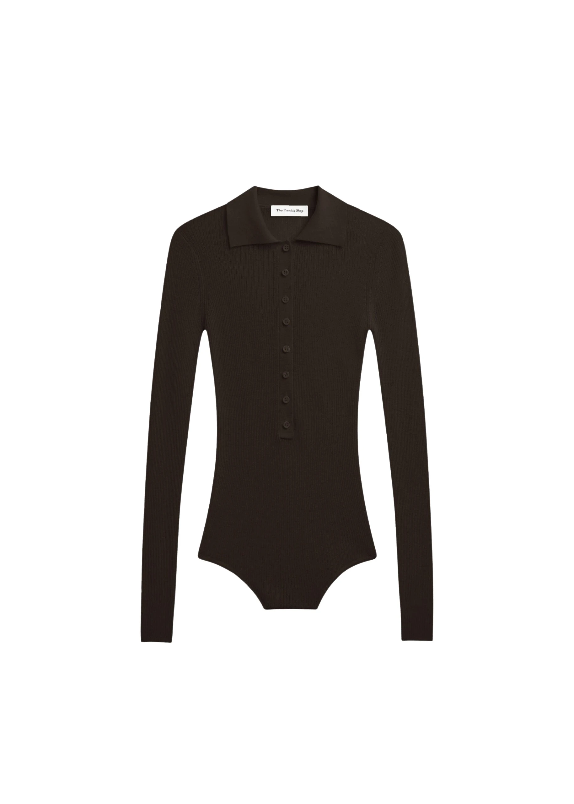 The Frankie Shop Solana Polo Bodysuit – Brown