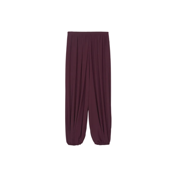 The Frankie Shop Solrae Fluid Balloon Pants - Burgundy - Oversized Minimalist Pants in Red - Shop at Luxury Shoes 