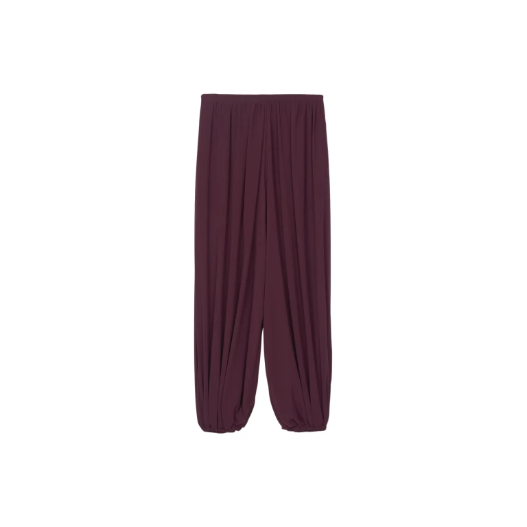 The Frankie Shop Solrae Fluid Balloon Pants - Burgundy - Oversized Minimalist Pants in Red - Shop at Luxury Shoes 