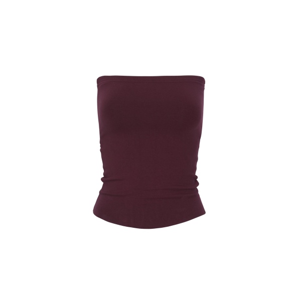 The Frankie Shop Solrae Tube Top - Burgundy - Oversized Minimalist Tops in Red - Shop at Luxury Shoes 