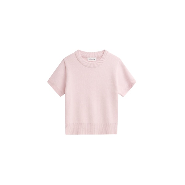 The Frankie Shop Sona Wool Knit Top - Pink - Oversized Minimalist Tops in Pink - Shop at Luxury Shoes 
