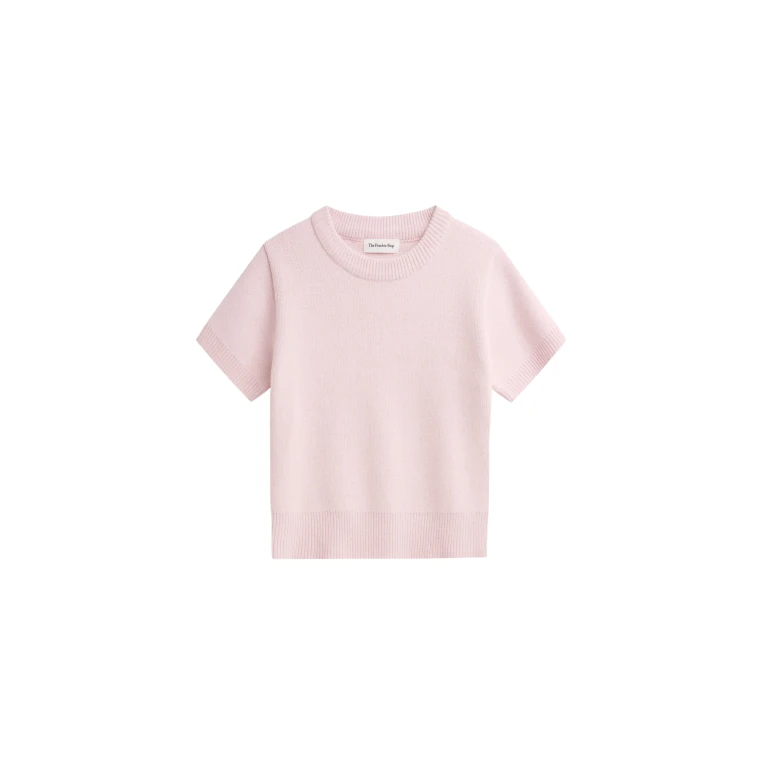 The Frankie Shop Sona Wool Knit Top - Pink - Oversized Minimalist Tops in Pink - Shop at Luxury Shoes 