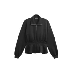 The Frankie Shop Sorelle Peplum Jacket - Black - Oversized Minimalist Jackets in Black - Shop at Luxury Shoes 