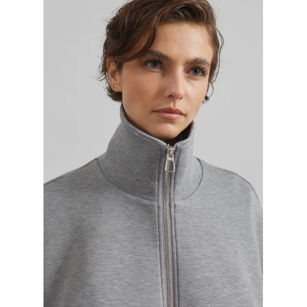 The Frankie Shop Sorelle Peplum Jacket - Grey - Oversized Minimalist Jackets in Grey - Shop at Luxury Shoes 