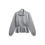 The Frankie Shop Sorelle Peplum Jacket - Grey - Oversized Minimalist Jackets in Grey - Shop at Luxury Shoes 