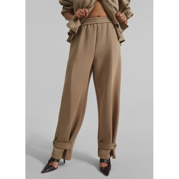 The Frankie Shop Sorelle Sweatpants - Camel - Oversized Minimalist Pants in Beige - Shop at Luxury Shoes 