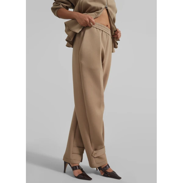 The Frankie Shop Sorelle Sweatpants - Camel - Oversized Minimalist Pants in Beige - Shop at Luxury Shoes 