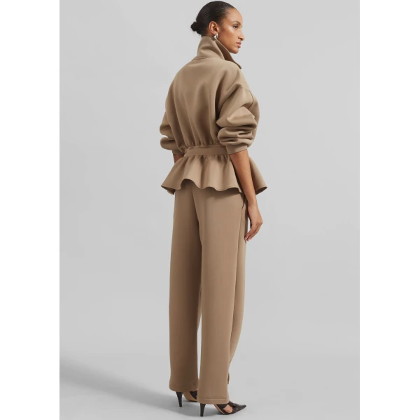 The Frankie Shop Sorelle Sweatpants - Camel - Oversized Minimalist Pants in Beige - Shop at Luxury Shoes 