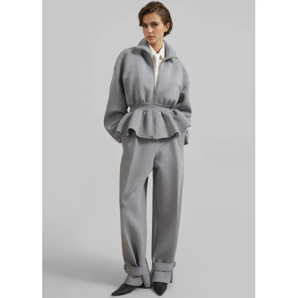 The Frankie Shop Sorelle Sweatpants - Grey - Oversized Minimalist Pants in Grey - Shop at Luxury Shoes 