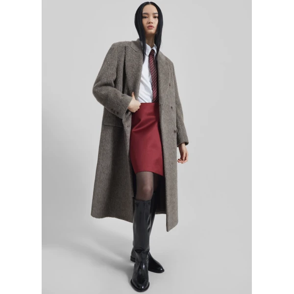 The Frankie Shop Sormark Brushed Wool Coat – Taupe, view 5