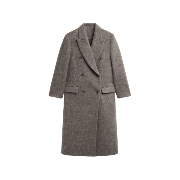 The Frankie Shop Sormark Brushed Wool Coat - Taupe - Oversized Minimalist Coats in Beige - Shop at Luxury Shoes 