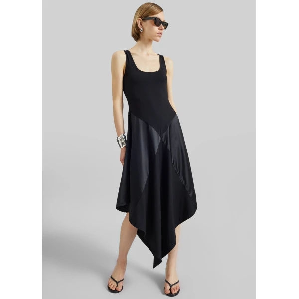 The Frankie Shop Square Dress - Black - Oversized Minimalist Dresses in Black - Shop at Luxury Shoes 