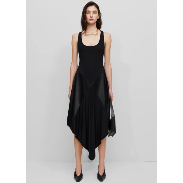 The Frankie Shop Square Dress - Black - Oversized Minimalist Dresses in Black - Shop at Luxury Shoes 
