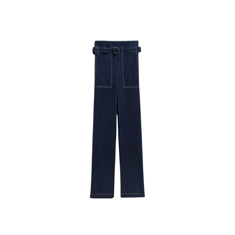 The Frankie Shop Square Jeans - Navy - Oversized Minimalist Pants in Blue - Shop at Luxury Shoes 