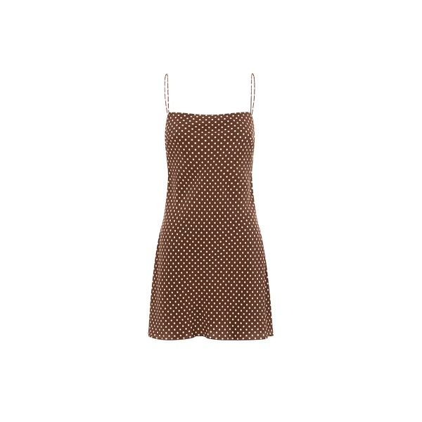 The Frankie Shop Square Slip Mini Dress - Polka Dot - Oversized Minimalist Dresses in Multicolour - Shop at Luxury Shoes 
