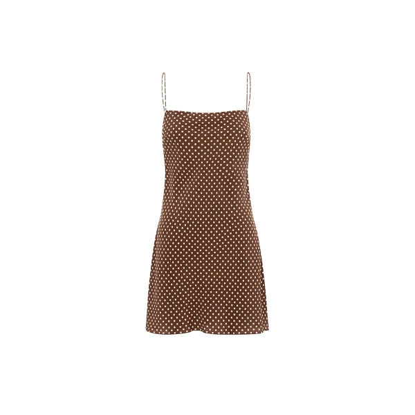 The Frankie Shop Square Slip Mini Dress - Polka Dot - Oversized Minimalist Dresses in Multicolour - Shop at Luxury Shoes 