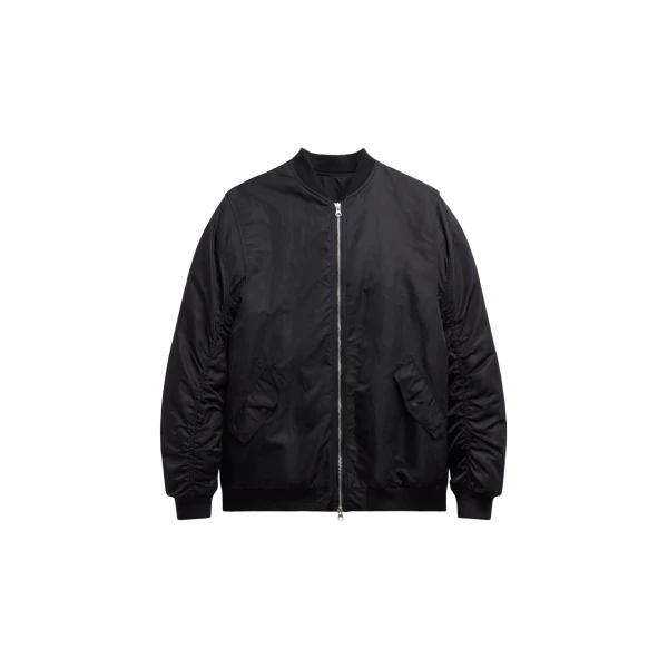 The Frankie Shop Stellan Faux Shearling Oversized Bomber Jacket - Black - Oversized Minimalist Jackets in Black - Shop at Luxury Shoes 