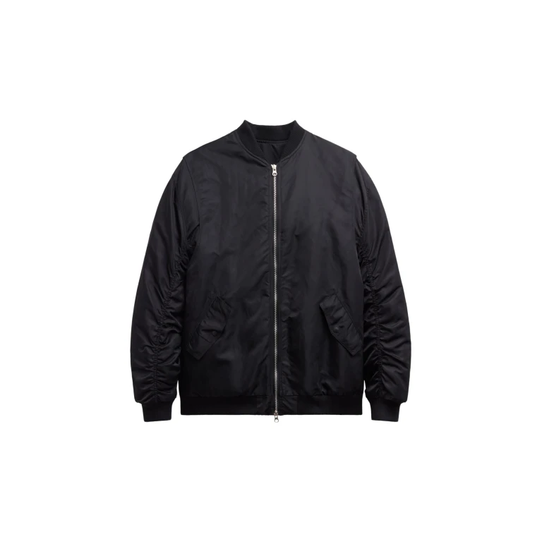 The Frankie Shop Stellan Faux Shearling Oversized Bomber Jacket - Black - Oversized Minimalist Jackets in Black - Shop at Luxury Shoes 