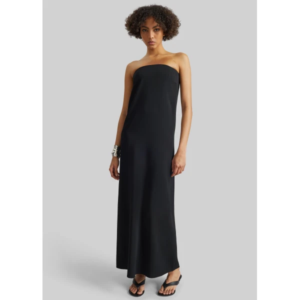 The Frankie Shop Strapless Dress - Black - Oversized Minimalist Dresses in Black - Shop at Luxury Shoes 