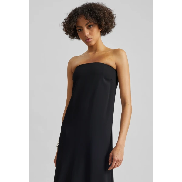 The Frankie Shop Strapless Dress - Black - Oversized Minimalist Dresses in Black - Shop at Luxury Shoes 