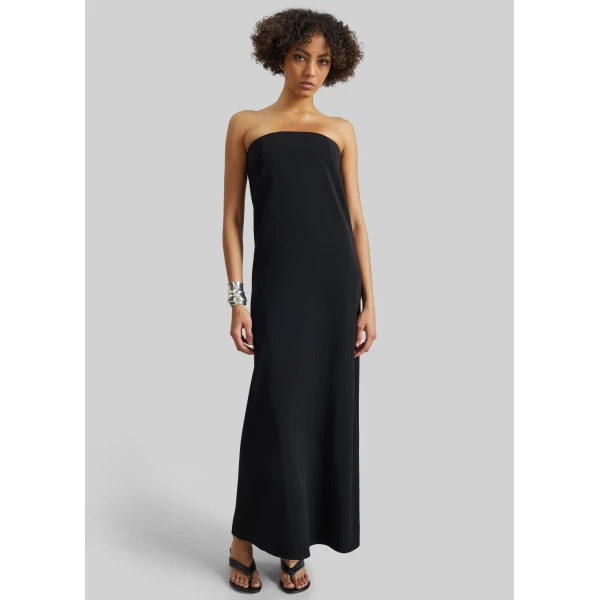 The Frankie Shop Strapless Dress - Black - Oversized Minimalist Dresses in Black - Shop at Luxury Shoes 