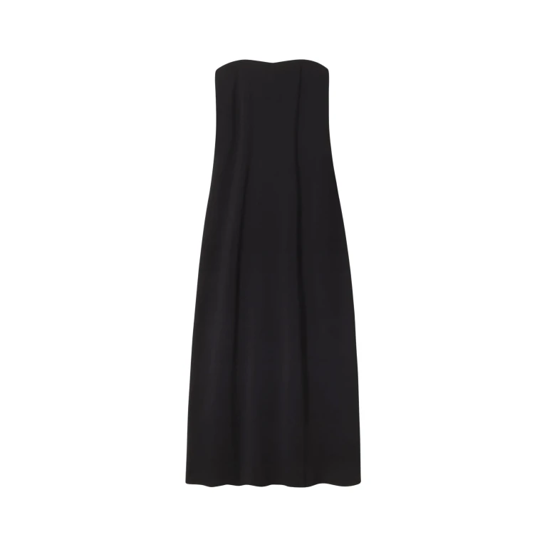 The Frankie Shop Strapless Dress - Black - Oversized Minimalist Dresses in Black - Shop at Luxury Shoes 