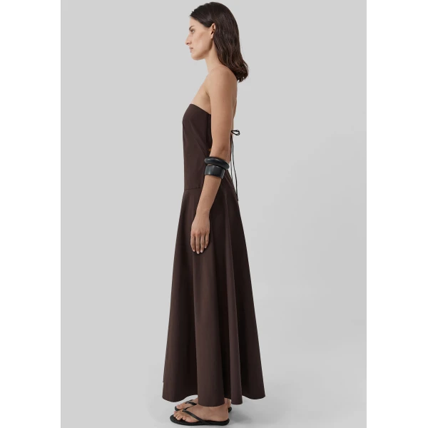 The Frankie Shop Strapless Rouleau Dress - Bark - Oversized Minimalist Dresses in Beige - Shop at Luxury Shoes 
