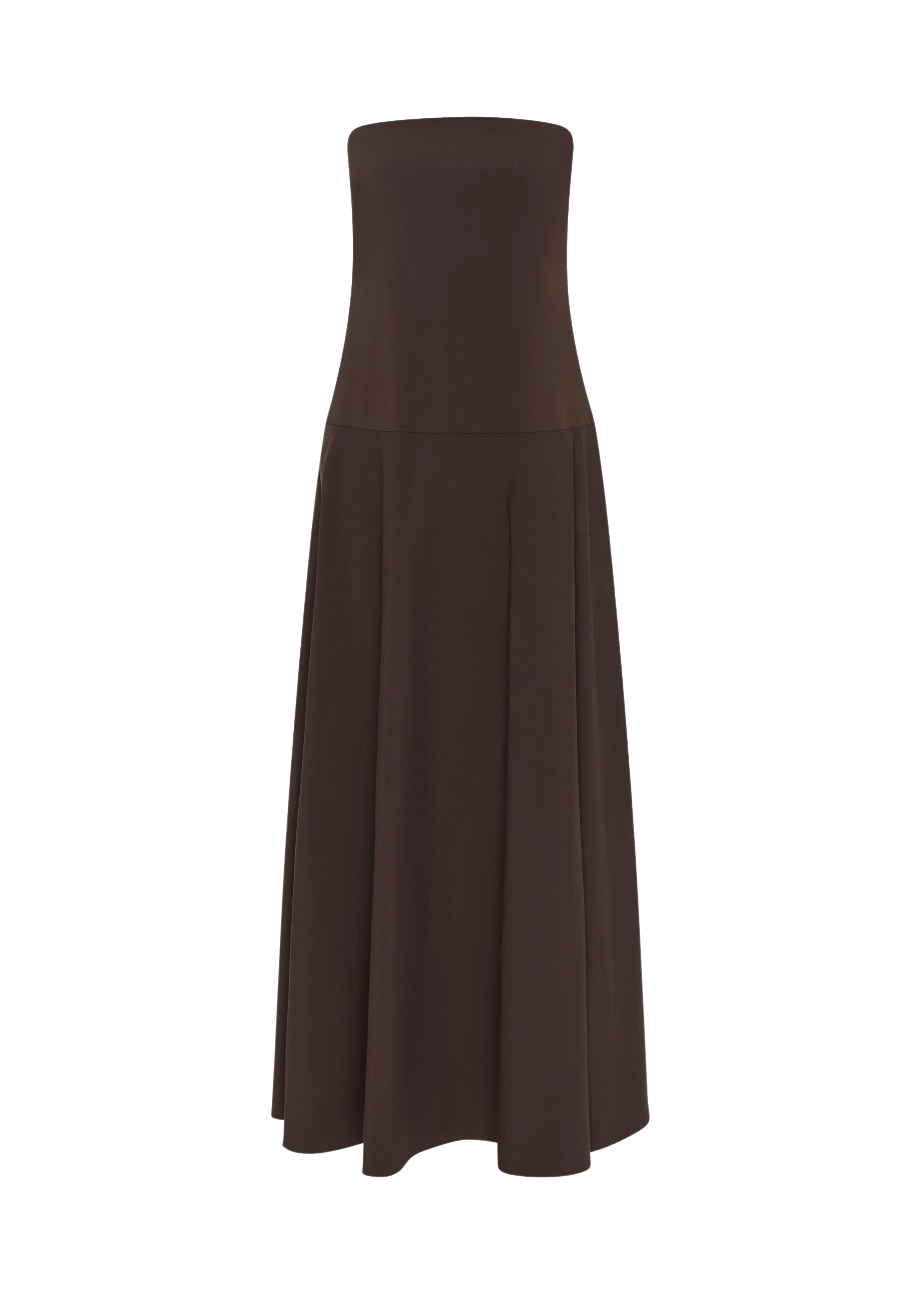 The Frankie Shop Strapless Rouleau Dress - Bark - Oversized Minimalist Dresses in Beige - Shop at Luxury Shoes 