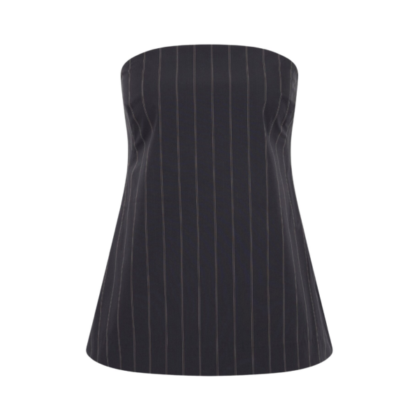 The Frankie Shop Strapless Rouleau Tie Top – Ink Stripe