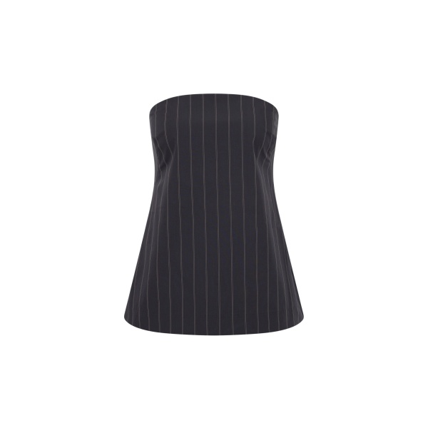 The Frankie Shop Strapless Rouleau Tie Top - Ink Stripe - Oversized Minimalist Tops in Multicolour - Shop at Luxury Shoes 