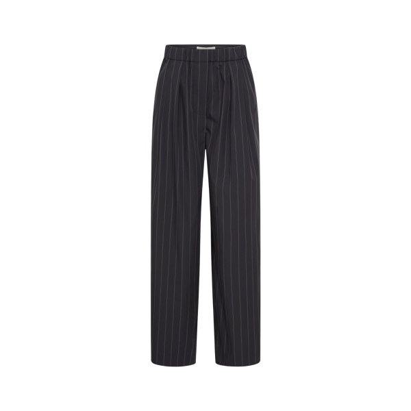 The Frankie Shop Stripe Relaxed Pleat Pants - Ink Stripe - Oversized Minimalist Pants in Multicolour - Shop at Luxury Shoes 
