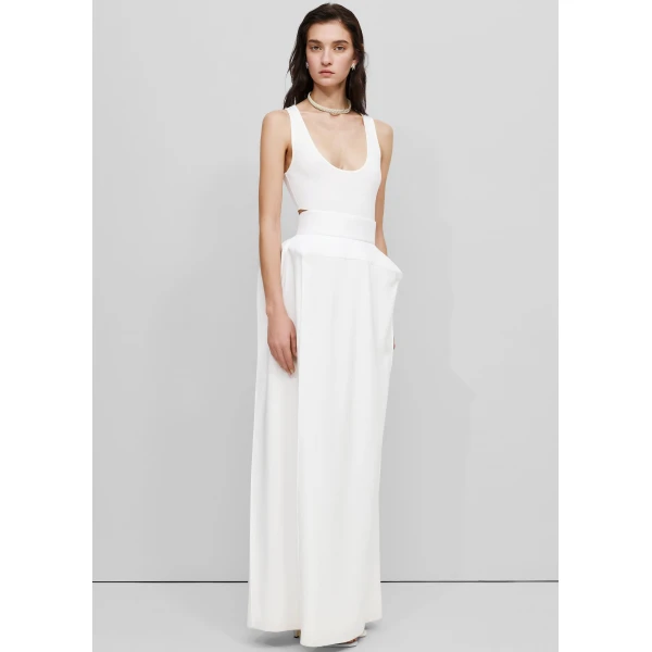 The Frankie Shop Structured Skirt - Ivory - Oversized Minimalist Skirts in Ivory - Shop at Luxury Shoes 
