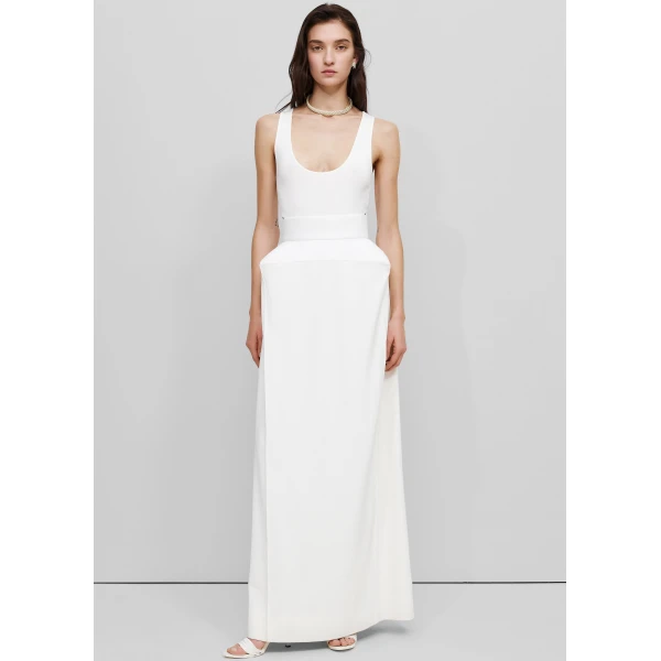 The Frankie Shop Structured Skirt - Ivory - Oversized Minimalist Skirts in Ivory - Shop at Luxury Shoes 