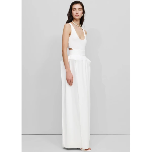 The Frankie Shop Structured Skirt - Ivory - Oversized Minimalist Skirts in Ivory - Shop at Luxury Shoes 