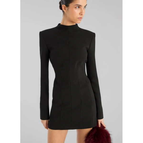 The Frankie Shop Suiting LS Mini Dress – Black, view 2