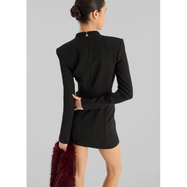 The Frankie Shop Suiting LS Mini Dress – Black, view 3