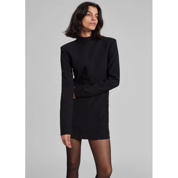 The Frankie Shop Suiting LS Mini Dress – Black, view 4