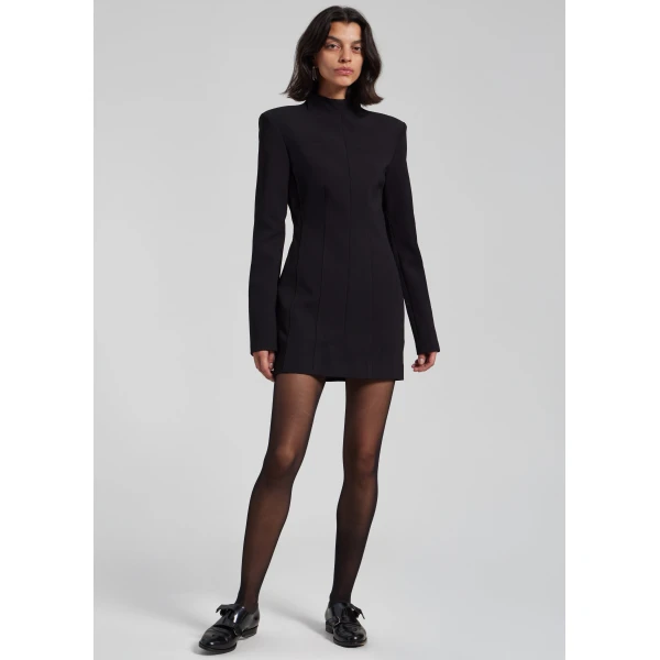 The Frankie Shop Suiting LS Mini Dress – Black, view 5