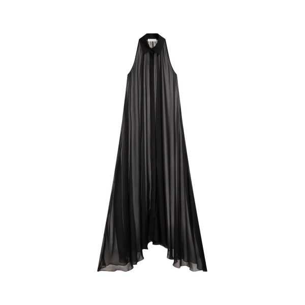The Frankie Shop Sukie Sheer Halterneck Dress - Black - Oversized Minimalist Dresses in Black - Shop at Luxury Shoes 