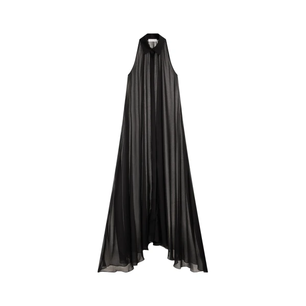 The Frankie Shop Sukie Sheer Halterneck Dress - Black - Oversized Minimalist Dresses in Black - Shop at Luxury Shoes 
