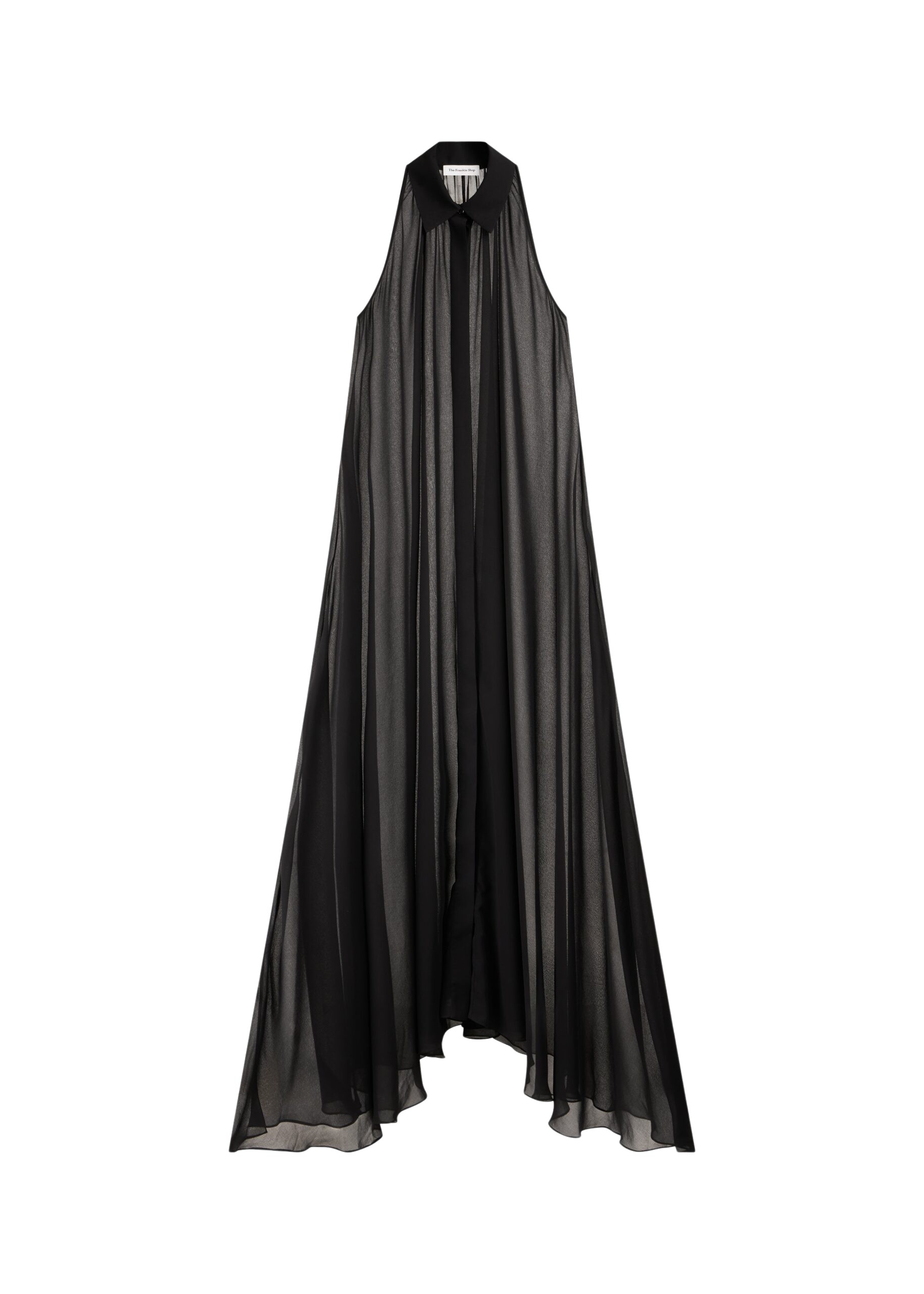 The Frankie Shop Sukie Sheer Halterneck Dress - Black - Oversized Minimalist Dresses in Black - Shop at Luxury Shoes 