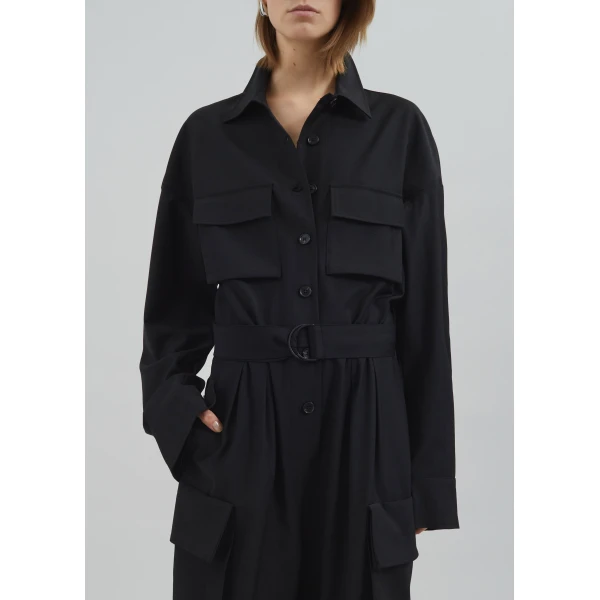 The Frankie Shop Suzie Jumpsuit - Black - Oversized Minimalist Jumpsuit in Black - Shop at Luxury Shoes 