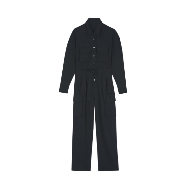 The Frankie Shop Suzie Jumpsuit - Black - Oversized Minimalist Jumpsuit in Black - Shop at Luxury Shoes 